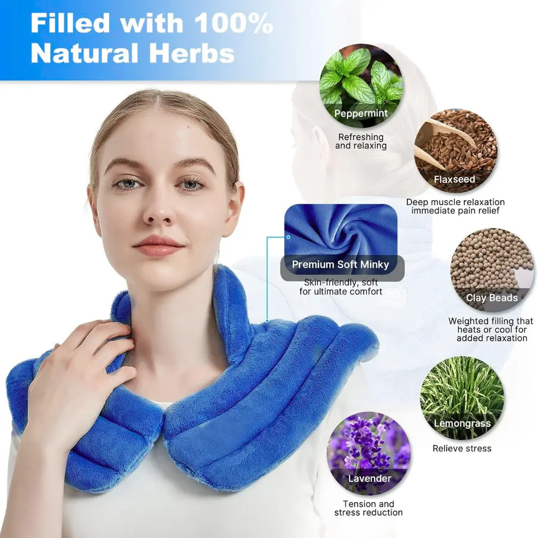 Relaxation Wrap | Neck Heating Pad with Microwavable Design & Weighted Comfort for Tension Relief