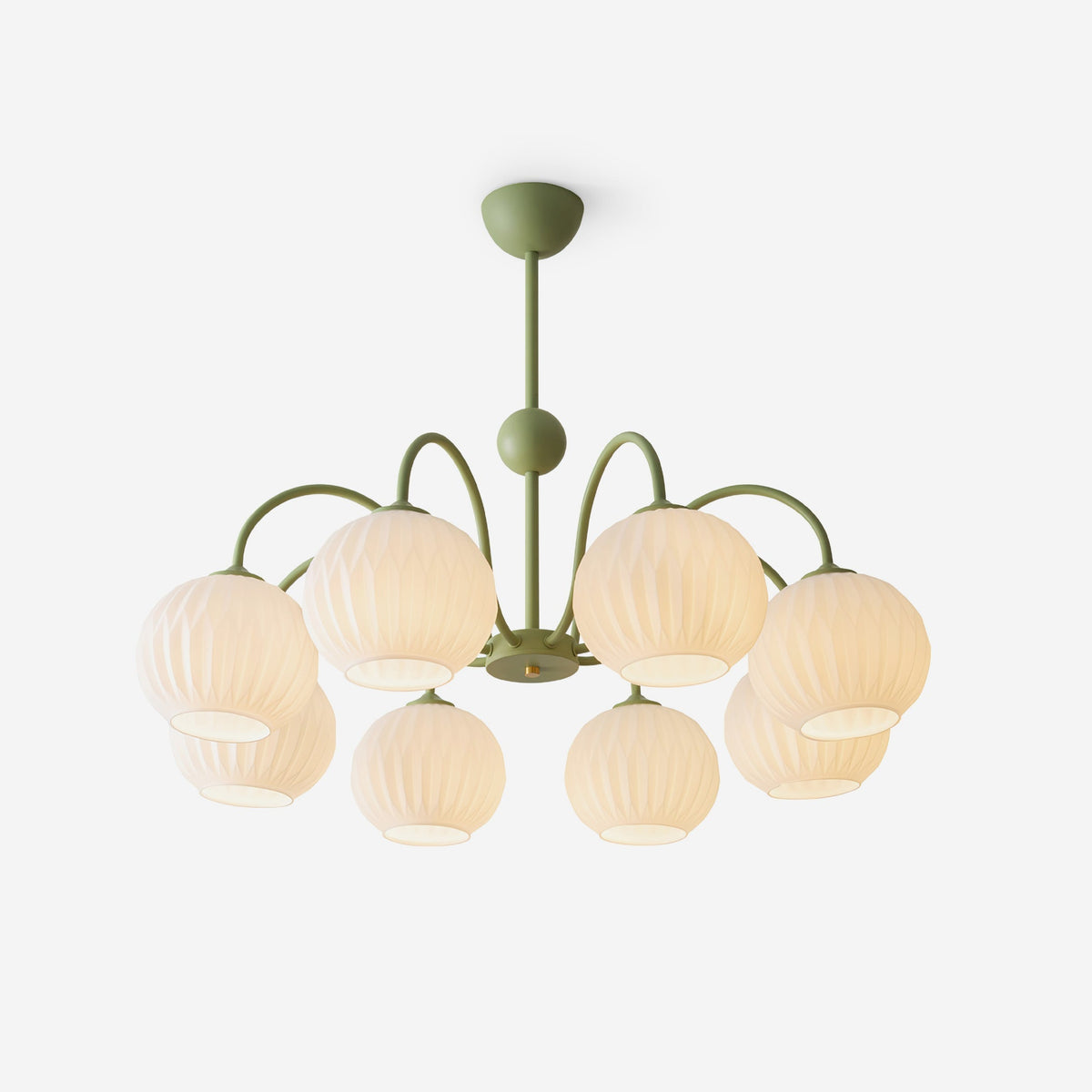 Ribbed Glass Dome Pendant Fixture 26-33 inches Multi-Head Overhead Lighting for Kitchen Dining & Living Areas Adjustable Drop