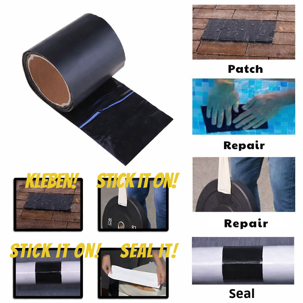 Waterproof Repair Tape for Leaks & Cracks | Self-Adhesive Patch for Pipes, Roofs, Gutters | Heavy-Duty Seal for Plastic, Metal, Wood