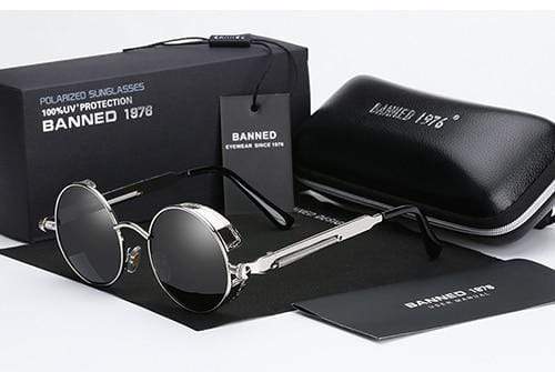Retro Round Polarized Sunglasses with Steampunk Design | Stylish Eye Protection for Everyday Adventures