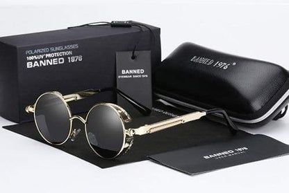 Retro Round Polarized Sunglasses with Steampunk Design | Stylish Eye Protection for Everyday Adventures
