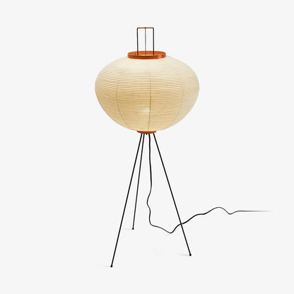 Handcrafted Paper Shade Floor Lamp 48 in Tall Warm White LED Light for Living Room Bedroom Reading Nook Minimalist Japanese Scandinavian Ins