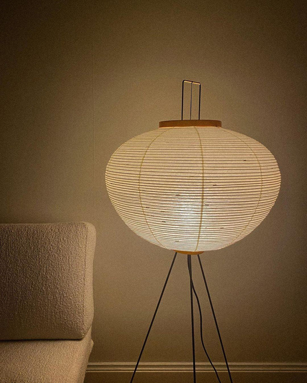 Japanese-Inspired Paper Floor Lamp White Mulberry Shade Tall Standing Light for Living Room Bedroom Reading Nook Sculptural Accent