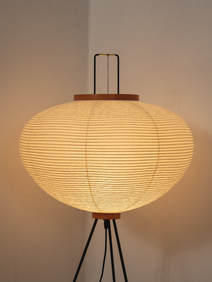 Japanese-Inspired Paper Floor Lamp White Mulberry Shade Tall Standing Light for Living Room Bedroom Reading Nook Sculptural Accent