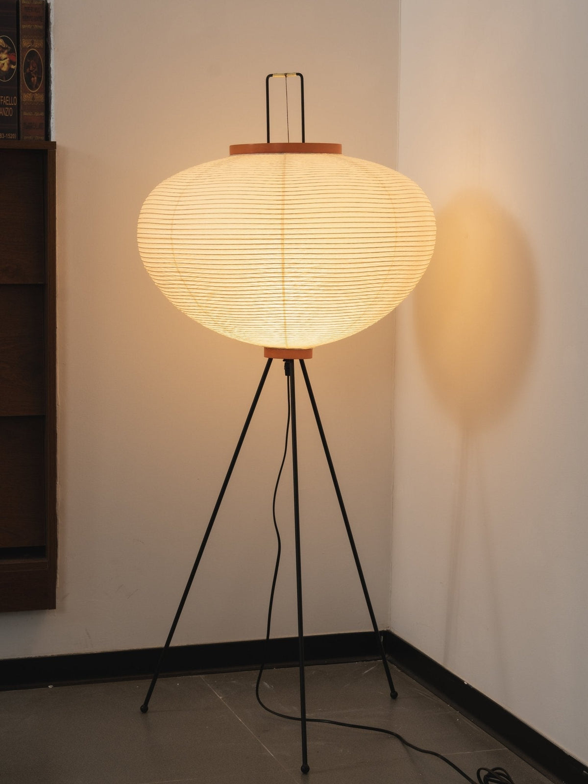 Japanese-Inspired Paper Floor Lamp White Mulberry Shade Tall Standing Light for Living Room Bedroom Reading Nook Sculptural Accent