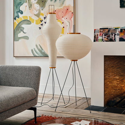 Japanese-Inspired Paper Floor Lamp White Mulberry Shade Tall Standing Light for Living Room Bedroom Reading Nook Sculptural Accent