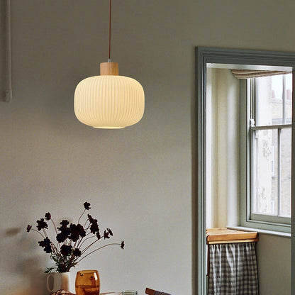 Hanging Ceiling Light with Frosted Shade and Natural Accents for Kitchen Island Dining Room Bedroom | Modern Drop Fixture E26 Socket 110V In