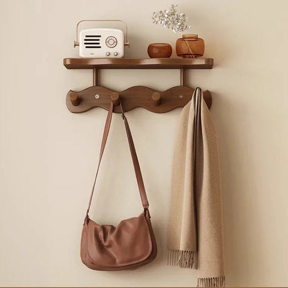 Ripple Collection | Wall Mounted Coat Rack with Shelf & Hooks | Stylish Storage Solution for Organized Entryways