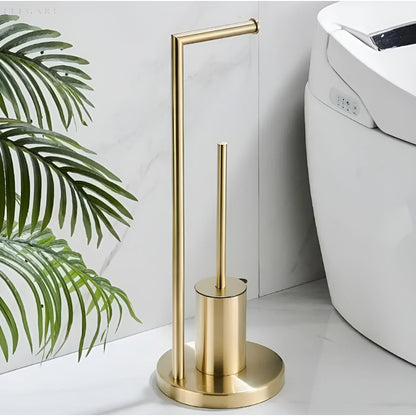 Portarrollos elegante con escobilla integrada | Diseño que ahorra espacio para baños modernos