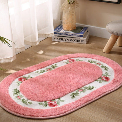 Rosa Bath Mat - Plush Microfibre, Non-Slip Floral Design