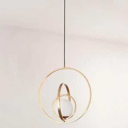 Adjustable Circular Pendant Light Gold Finish Multi-Ring Ceiling Fixture for Dining Room Kitchen Island Living Room Bedroom Modern Hanging L