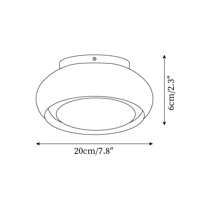12W LED Flush Mount Ceiling Light with Glass Acrylic Diffuser for Bedrooms Living Rooms Dining Rooms Three Color Modes 54-108 sq ft Coverage