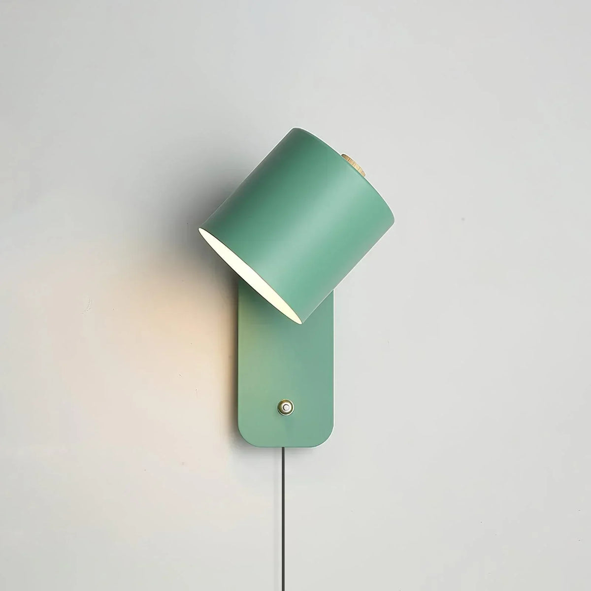 Plug-In Cylinder Wall Sconce with E27 Socket for Bedroom & Living Room | Minimalist Metal Reading Light | Modern Accent Fixture