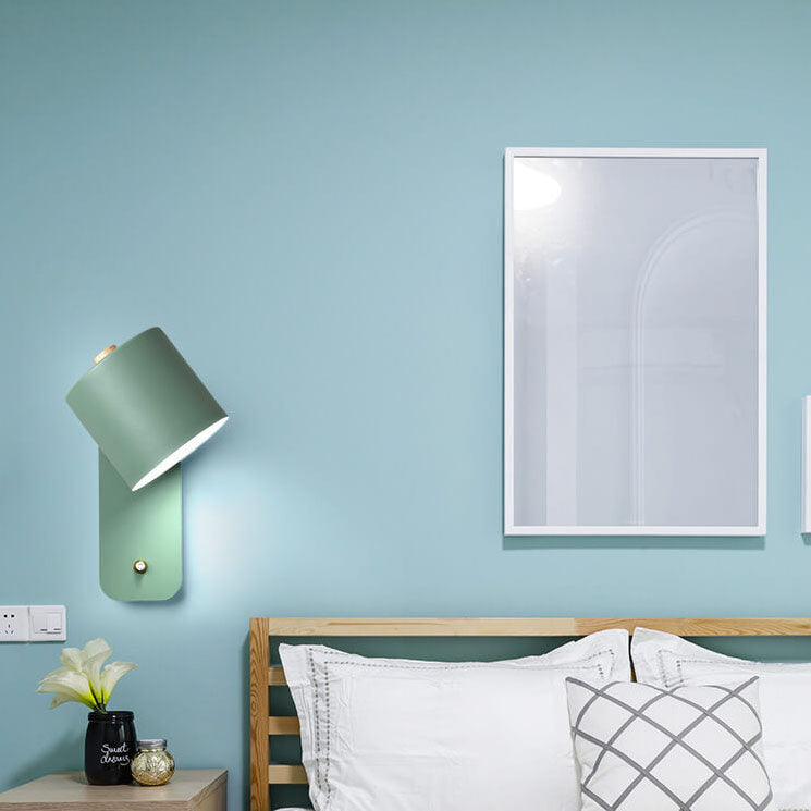 Adjustable Rotatable Wall Sconce Light – Directional Aluminum Cylinder Lamp with Macaron Finish for Bedroom, Hallway, Reading Nook