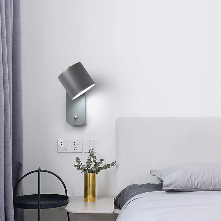 Adjustable Rotatable Wall Sconce Light – Directional Aluminum Cylinder Lamp with Macaron Finish for Bedroom, Hallway, Reading Nook