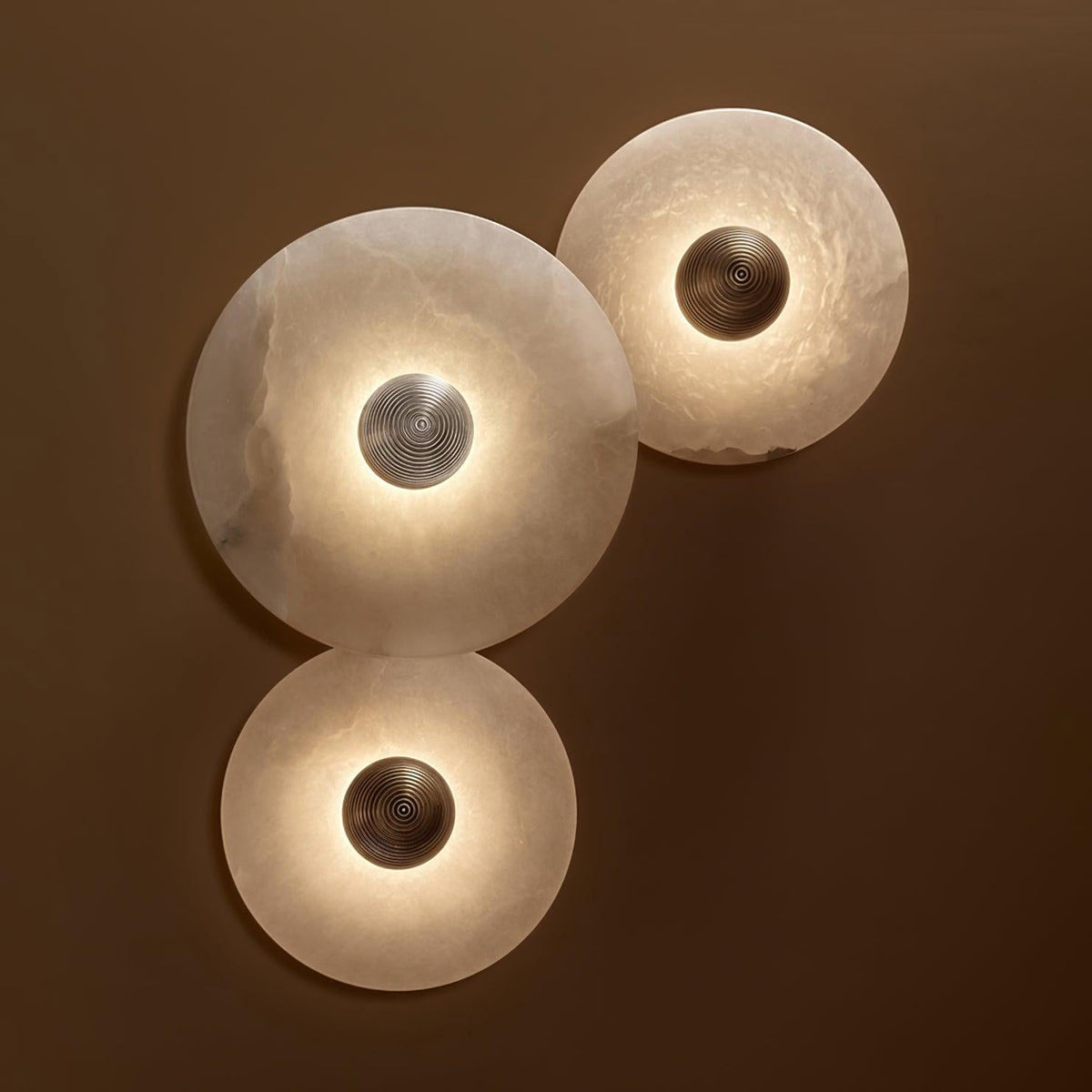 LED Flush Mount Ceiling Light 12 Inch Alabaster Shade Aluminum Frame Dual Install Wall Sconce Contemporary Fixture for Bedroom Hallway Livin