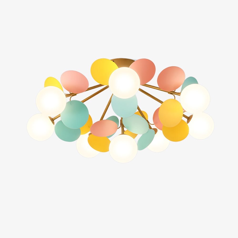 Lámpara de techo de montaje empotrado con múltiples globos y pantallas esféricas en tonos pastel: lámpara LED colorida y moderna para habitaciones infantiles, salas de juegos y espacios contemporáneos
