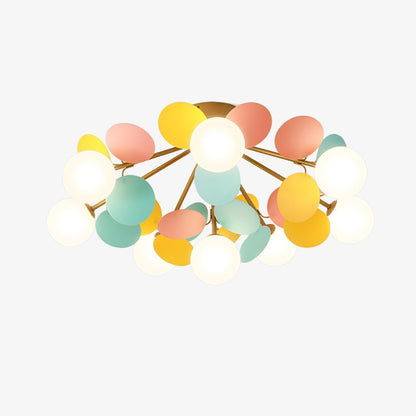 Lámpara de techo de montaje empotrado con múltiples globos y pantallas esféricas en tonos pastel: lámpara LED colorida y moderna para habitaciones infantiles, salas de juegos y espacios contemporáneos
