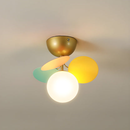 Lámpara de techo de montaje empotrado con múltiples globos y pantallas esféricas en tonos pastel: lámpara LED colorida y moderna para habitaciones infantiles, salas de juegos y espacios contemporáneos