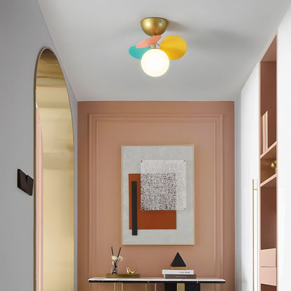 Lámpara de techo de montaje empotrado con múltiples globos y pantallas esféricas en tonos pastel: lámpara LED colorida y moderna para habitaciones infantiles, salas de juegos y espacios contemporáneos