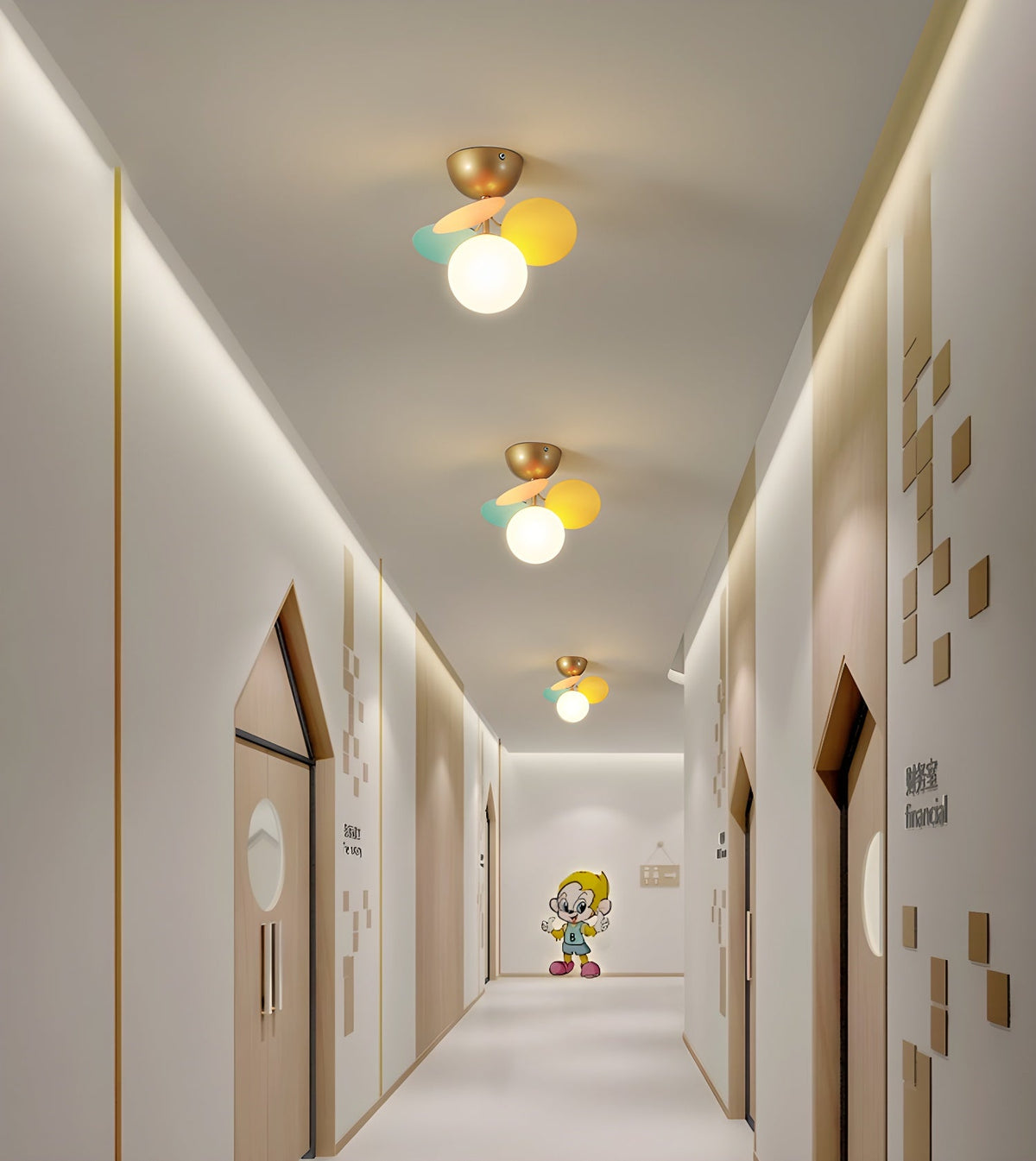 Lámpara de techo de montaje empotrado con múltiples globos y pantallas esféricas en tonos pastel: lámpara LED colorida y moderna para habitaciones infantiles, salas de juegos y espacios contemporáneos
