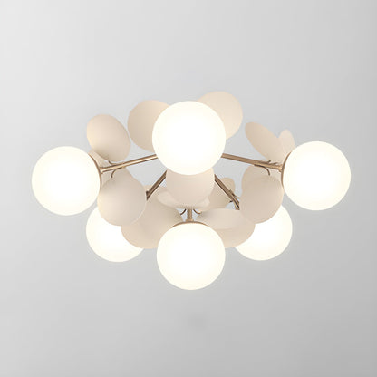 Lámpara de techo de montaje empotrado con múltiples globos y pantallas esféricas en tonos pastel: lámpara LED colorida y moderna para habitaciones infantiles, salas de juegos y espacios contemporáneos