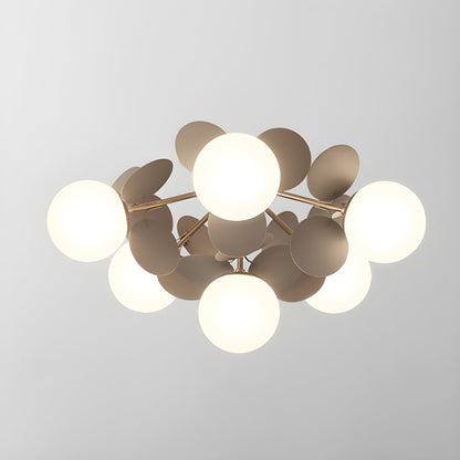 Lámpara de techo de montaje empotrado con múltiples globos y pantallas esféricas en tonos pastel: lámpara LED colorida y moderna para habitaciones infantiles, salas de juegos y espacios contemporáneos