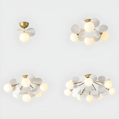 Lámpara de techo de montaje empotrado con múltiples globos y pantallas esféricas en tonos pastel: lámpara LED colorida y moderna para habitaciones infantiles, salas de juegos y espacios contemporáneos