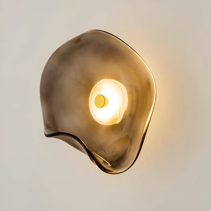 Aplique de pared curvo de vidrio con luz LED blanca cálida hacia arriba y hacia abajo para dormitorio, sala de estar, pasillo, iluminación decorativa moderna para interiores, 10 pulgadas, vidrio templado