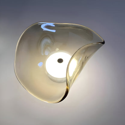 Curved Glass LED Wall Sconce 10 in Warm White Bidirectional Light Fixture for Bedroom Hallway Living Room Modern Indoor Accent Lighting