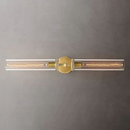 Industrial Linear Wall Light with Glass Hexagon Shade – Metal Hardwired Sconce for Hallway & Bedroom – Dimmable E26 Socket