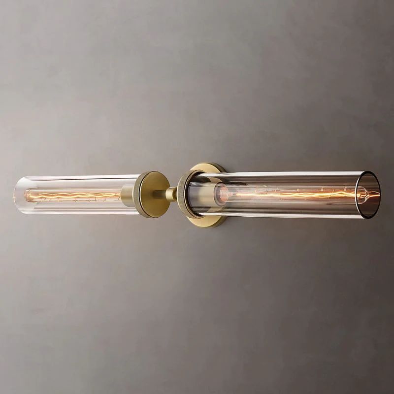 Industrial Linear Wall Light with Glass Hexagon Shade – Metal Hardwired Sconce for Hallway & Bedroom – Dimmable E26 Socket
