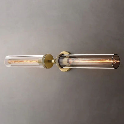 Industrial Linear Wall Light with Glass Hexagon Shade – Metal Hardwired Sconce for Hallway & Bedroom – Dimmable E26 Socket