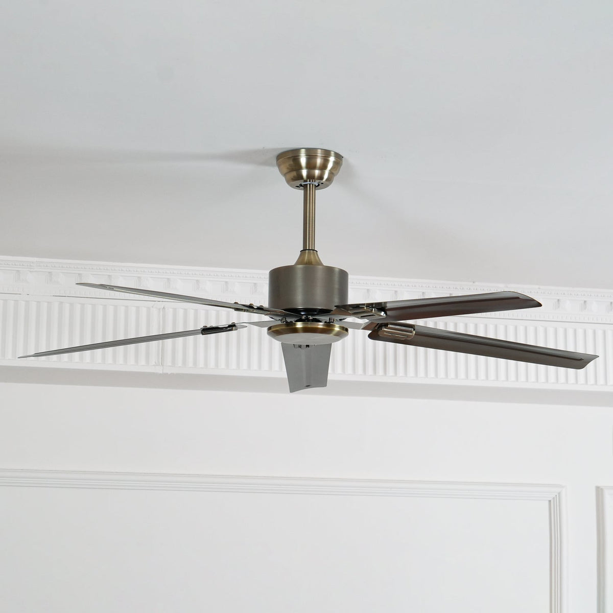52-Inch Industrial Ceiling Fan with Metal Blades for Living Room & Bedroom | Modern 3-Speed Fan for Home Cooling