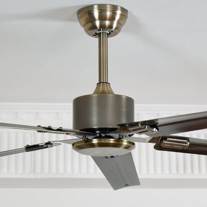 52-Inch Industrial Ceiling Fan with Metal Blades for Living Room & Bedroom | Modern 3-Speed Fan for Home Cooling