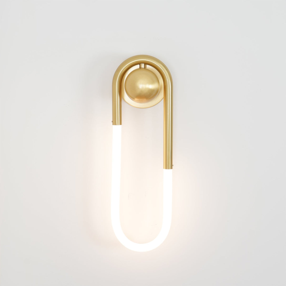 Sculptural Loop Sconce 9W Integrated LED Brass or Black Finish Dimmable Hardwired Fixture for Bedroom Hallway Living Room Contemporary Minim