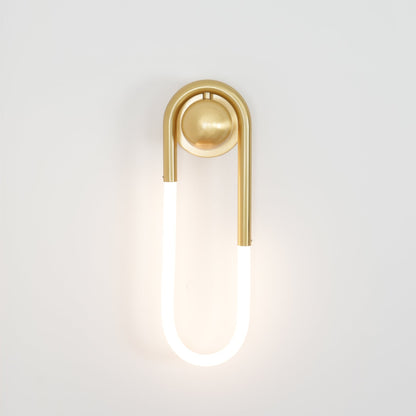 Sculptural Loop Sconce 9W Integrated LED Brass or Black Finish Dimmable Hardwired Fixture for Bedroom Hallway Living Room Contemporary Minim