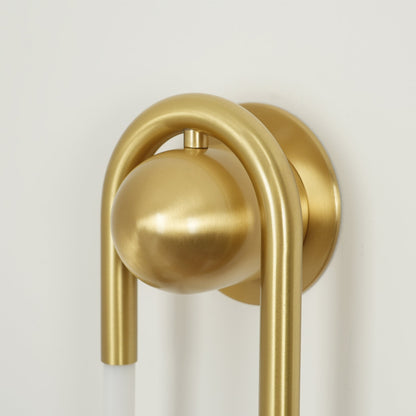 Sculptural Loop Sconce 9W Integrated LED Brass or Black Finish Dimmable Hardwired Fixture for Bedroom Hallway Living Room Contemporary Minim