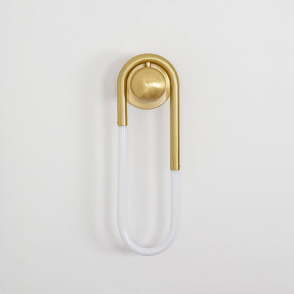 Sculptural Loop Sconce 9W Integrated LED Brass or Black Finish Dimmable Hardwired Fixture for Bedroom Hallway Living Room Contemporary Minim