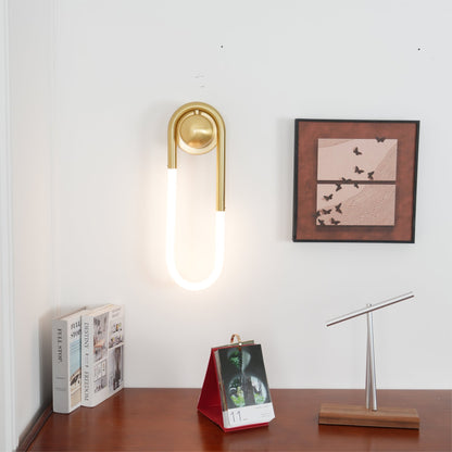 Sculptural Loop Sconce 9W Integrated LED Brass or Black Finish Dimmable Hardwired Fixture for Bedroom Hallway Living Room Contemporary Minim