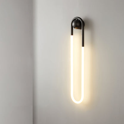 Sculptural Loop Sconce 9W Integrated LED Brass or Black Finish Dimmable Hardwired Fixture for Bedroom Hallway Living Room Contemporary Minim