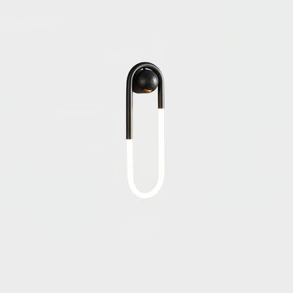 Sculptural Loop Sconce 9W Integrated LED Brass or Black Finish Dimmable Hardwired Fixture for Bedroom Hallway Living Room Contemporary Minim
