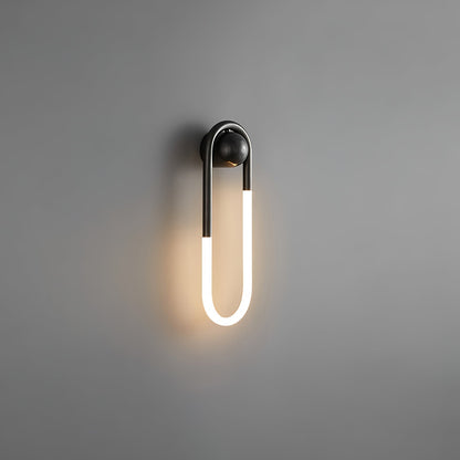 Sculptural Loop Sconce 9W Integrated LED Brass or Black Finish Dimmable Hardwired Fixture for Bedroom Hallway Living Room Contemporary Minim