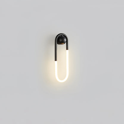 Sculptural Loop Sconce 9W Integrated LED Brass or Black Finish Dimmable Hardwired Fixture for Bedroom Hallway Living Room Contemporary Minim
