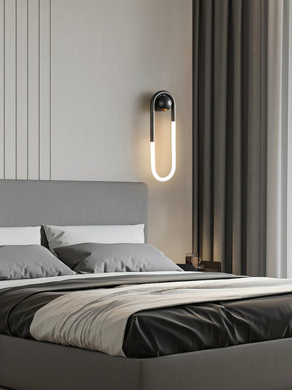 Sculptural Loop Sconce 9W Integrated LED Brass or Black Finish Dimmable Hardwired Fixture for Bedroom Hallway Living Room Contemporary Minim