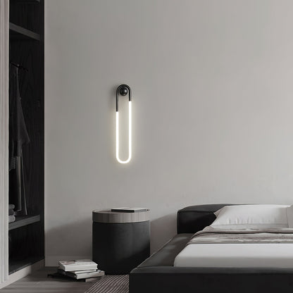 Sculptural Loop Sconce 9W Integrated LED Brass or Black Finish Dimmable Hardwired Fixture for Bedroom Hallway Living Room Contemporary Minim