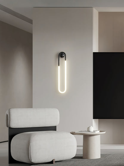 Sculptural Loop Sconce 9W Integrated LED Brass or Black Finish Dimmable Hardwired Fixture for Bedroom Hallway Living Room Contemporary Minim