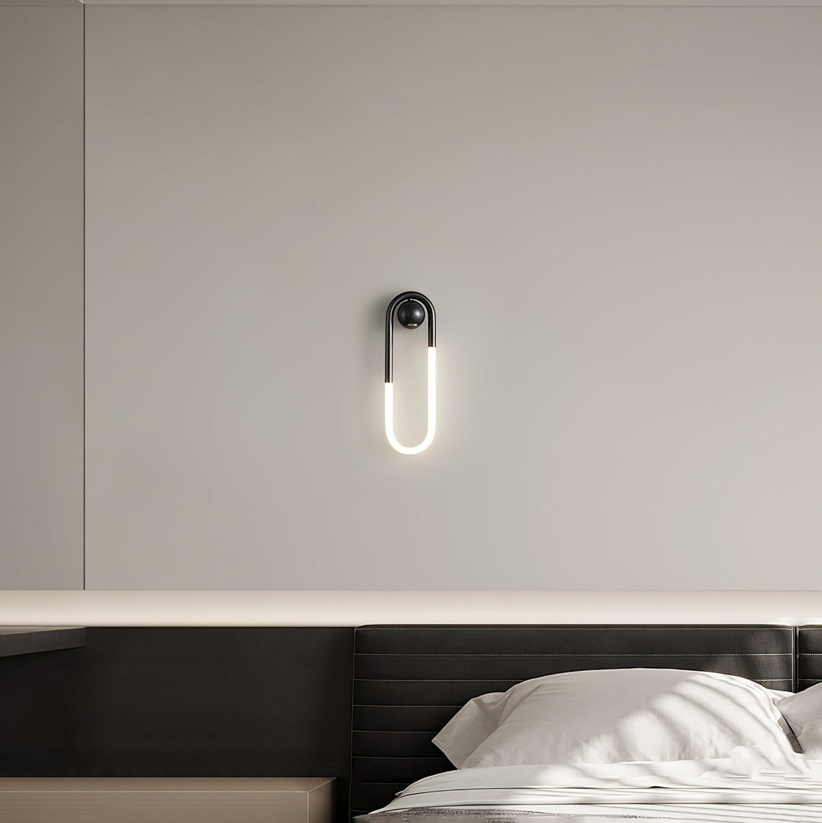 Sculptural Loop Sconce 9W Integrated LED Brass or Black Finish Dimmable Hardwired Fixture for Bedroom Hallway Living Room Contemporary Minim