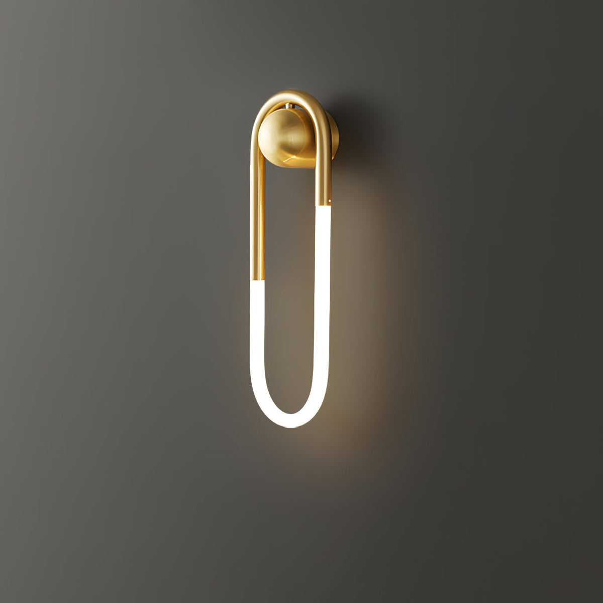 Sculptural Loop Sconce 9W Integrated LED Brass or Black Finish Dimmable Hardwired Fixture for Bedroom Hallway Living Room Contemporary Minim