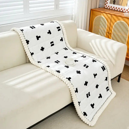 Ruffled Cloud Couch Cover - Quilted Microfiber, Bohemian Style